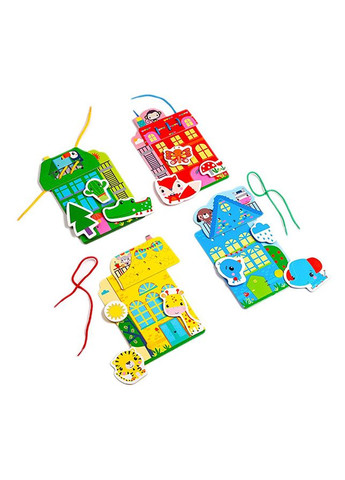 Игра-шнуровка "Цветные домики" цвет разноцветный ЦБ-00236361 Fisher-Price (268659980)