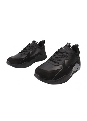 Чорні кросівки чоловічі з натуральної шкіри, на шнурівці, чорні, україна Konors 527-21/22DTS