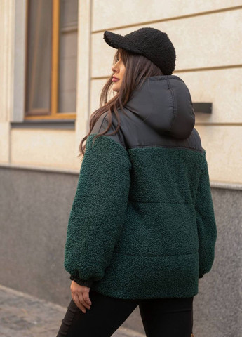 Зеленая женская курточка тедди цвет изумрудный р.50/52 444471 New Trend