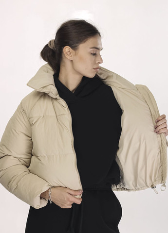 Бежева демісезонна куртка бомбер бежева Dilvin