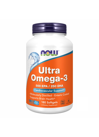 Ультра Омега 3 Ultra Omega-3 Fish Oil - 180 софтгель Now Foods (271405906)