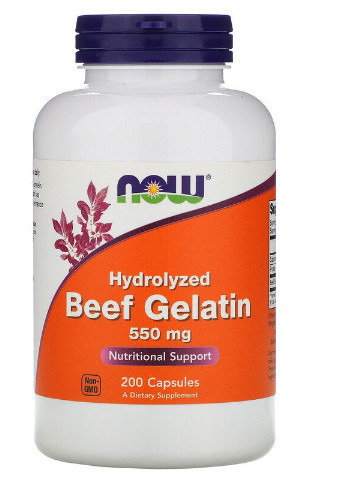 Beef Gelatin 550 mg 200 Caps Now Foods (256721596)