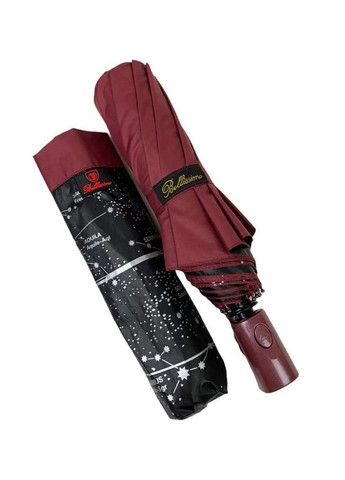 Бордовый зонт женский полуавтомат m19302 звездное небо 10 спиц бордовый Bellissimo средний система антиветер (276840790)