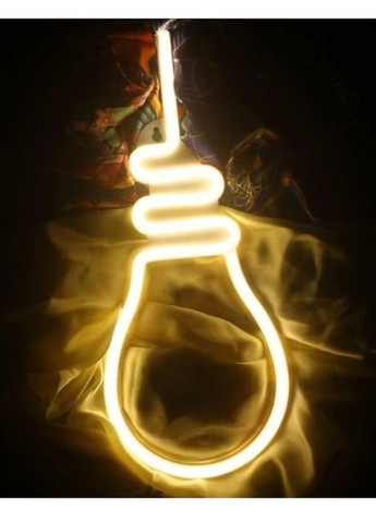 Настінний неоновий світильник нічник Лампочка Decoration Lamp (26х17 см, USB, 5 В, 3хАА, лампа) - Желтая China (272155983)