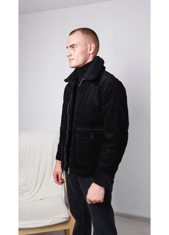Черная демисезонная мужская вельветовая куртка н&м (10266) s черная H&M