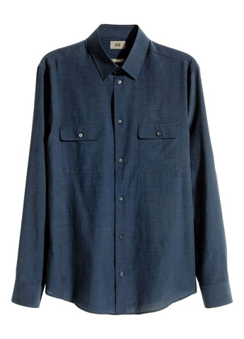 Темно-синяя рубашка H&M