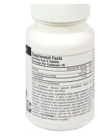L-Tryptophan 500 mg 120 Tabs Source Naturals (256720853)