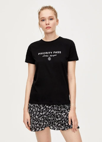 Футболка,чорний, Pull & Bear - (265004738)