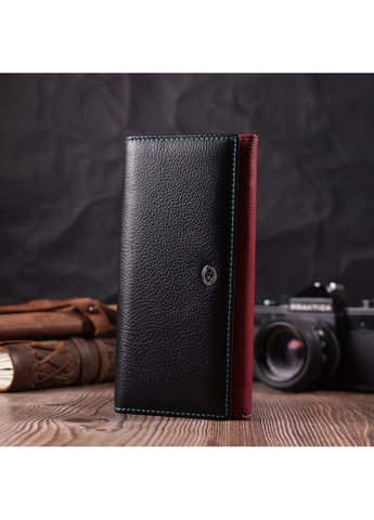 Вместительный кошелек для прекрасных женщин из натуральной кожи 22517 Разноцветный st leather (278000979)