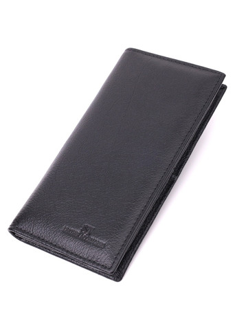 Місткий вертикальний жіночий гаманець на магнітах із натуральної шкіри 22540 Чорний st leather (277980533)