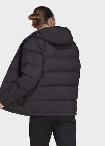 Черная демисезонная куртка с капюшоном helionic adidas
