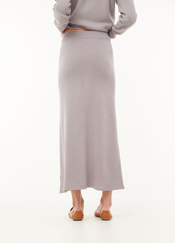 Вязаный комплект джемпер и юбка с шерстью мериноса серый MORANDI (264749296)