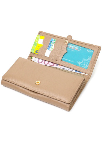 Практичный женский кошелек с большим количеством отделений из натуральной кожи 21959 Бежевый Tony Bellucci (262158796)