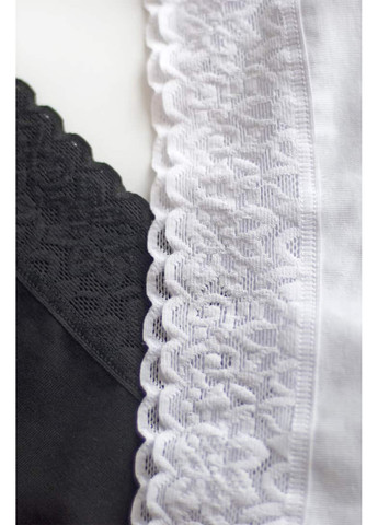 Комфортні жіночі трусики - шортики з середньою посадкою білі/чорні (2шт.) 168 С Kleo (266897683)