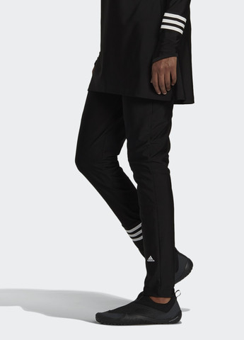Черный летний леггинсы для плавания 3-stripes adidas