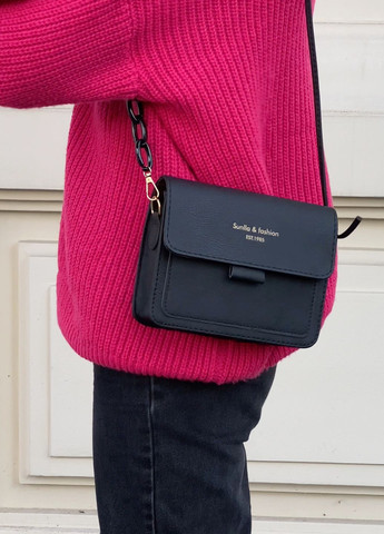 Женская классическая сумка кросс-боди на ремешке черная No Brand (274074224)