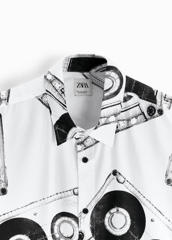 Черно-белая рубашка Zara
