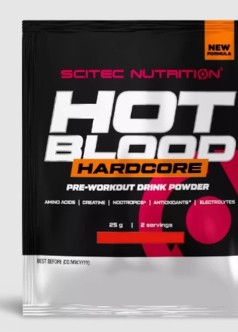 Hot Blood Hardcore 25 g /1 servings/ Orange Juice Scitec Nutrition (256722506)