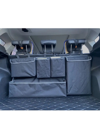 Автомобільний підвісний компактний органайзер на спинку сидіння для багажника 100х45 см (474976-Prob) Чорний із сірим Unbranded (260537337)