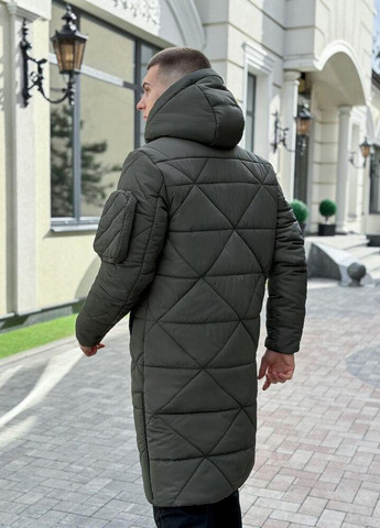 Оливковая (хаки) зимняя зимняя куртка No Brand