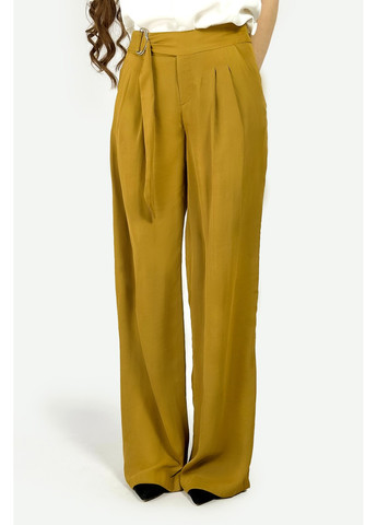 Горчичные классические летние прямые брюки Zara