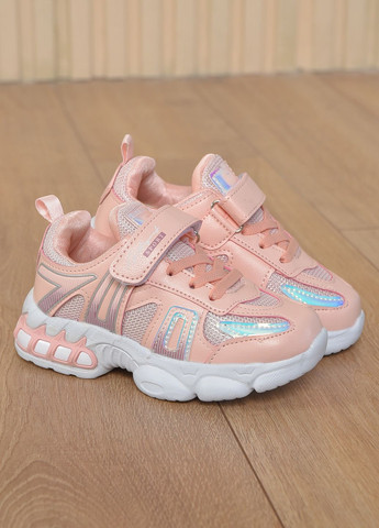 Рожеві осінні кросівки дитячі для дівчинки демісезонні рожевого кольору Let's Shop