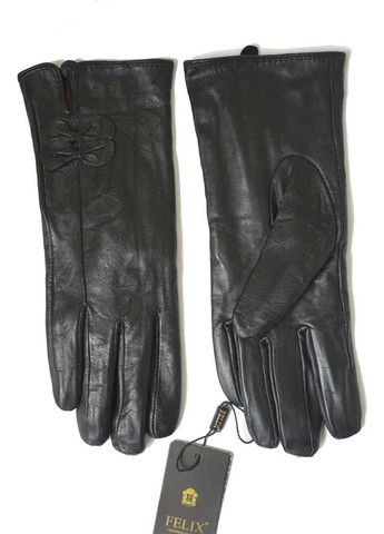 Жіночі шкіряні рукавички чорні 358s2 M Felix (261486668)