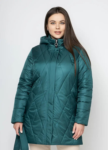 Изумрудная демисезонная демисезонная женская куртка DIMODA Жіноча куртка від українського виробника