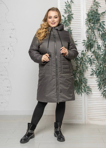 Оливковая (хаки) демисезонная женские куртки больших размеров осенние SK