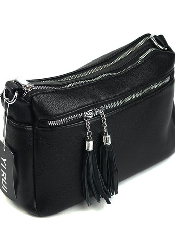 Молодежная маленькая сумка кросс-боди черного цвета через плечо, модная сумочка клатч с карманами No Brand (267507241)