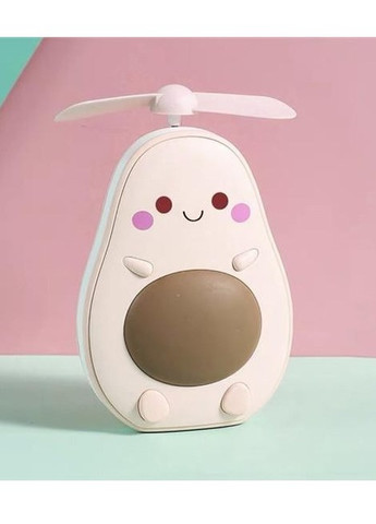 Портативный вентилятор "Авокадо" с LED подсветкой и зеркалом детский пластик - Розово-коричневый China (257736074)