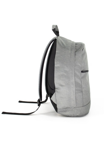 Однотонный тканевый рюкзак светло серого цвета износостойкий с мягкой дышащей спинкой вместительный мужской No Brand (258591351)