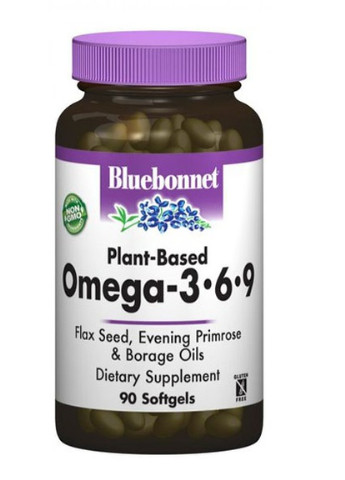 Omega 3-6-9 Plant-Baset 1000 mg 90 Caps Bluebonnet Nutrition (256724419)