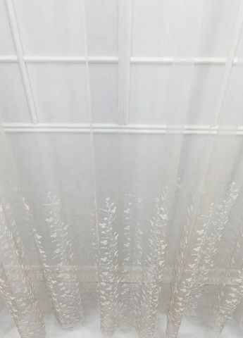 Готовый тюль фатин с вышивкой, градиент бежевый, ширина 250 см, высота 240 см No Brand (259215337)