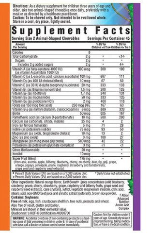 Rainforest Animalz, Multiple Complete Daily 90 Chewables Orange Flavor BLB0188 Bluebonnet Nutrition (256723232)