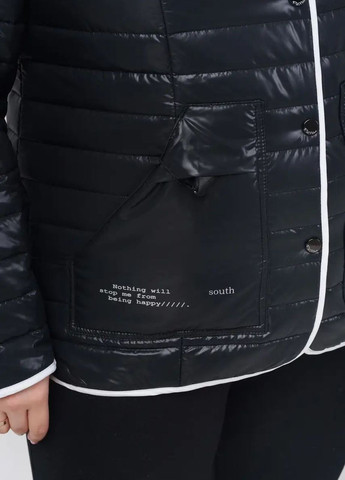 Чорна демісезонна жіноча демісезонна куртка великого розміру SK
