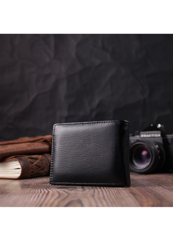 Чоловічий гаманець-затиск з натуральної шкіри 22460 Чорний st leather (277980575)