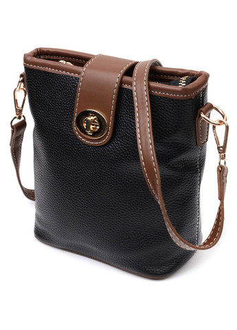 Цікава сумка для жінок на кожен день з натуральної шкіри 22348 Чорна Vintage (276457470)