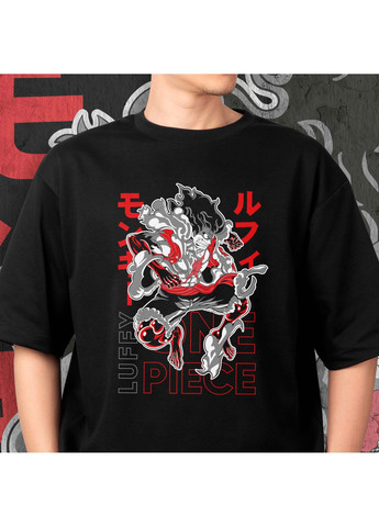 Чорна футболка з принтом ван піс - gear 4 No Brand