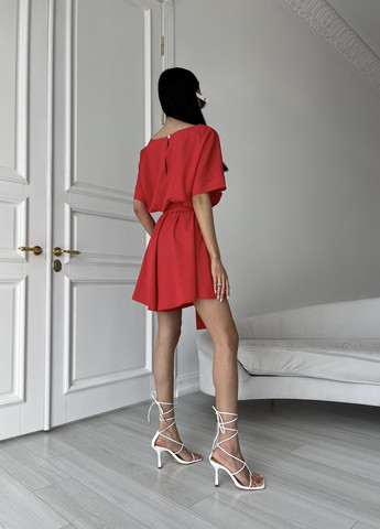 Літній комбинезон у горошок Jadone Fashion комбінезон-шорти горошок червоний повсякденний софт