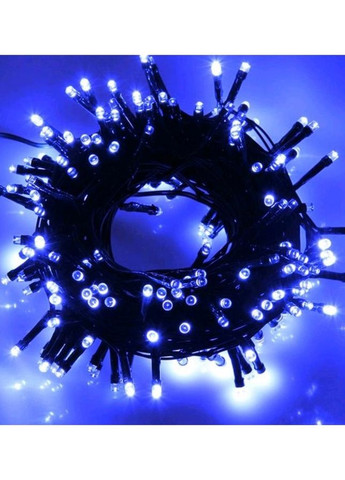 Светодиодная гирлянда электрическая на 300 светодиодов с контроллером черный провод Синий Led (272615207)