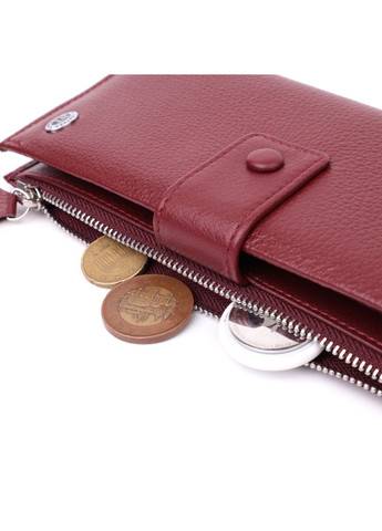 Вертикальний жіночий гаманець-клатч із натуральної шкіри 22535 Бордовий st leather (277980547)