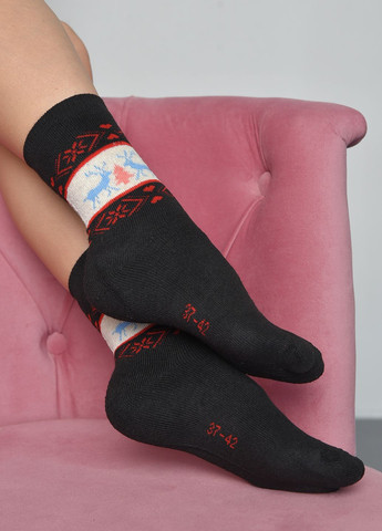 Шкарпетки махрові жіночі чорного кольору розмір 37-42 Let's Shop (268661260)