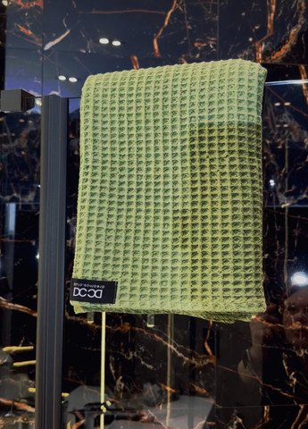 Вафельное полотенце из текстурированного 100% хлопка 60х100 см цвет Оливка DC textile однотонный оливковый