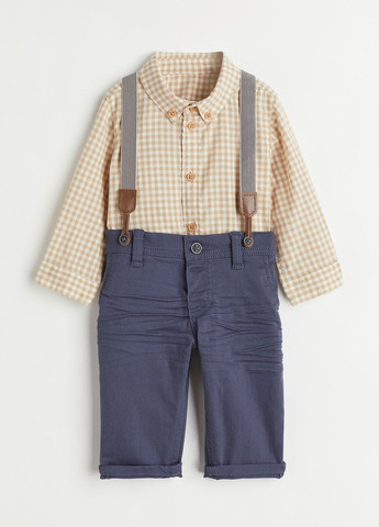 Комбинированный демисезонный комплект (рубашка, брюки, подтяжки) H&M