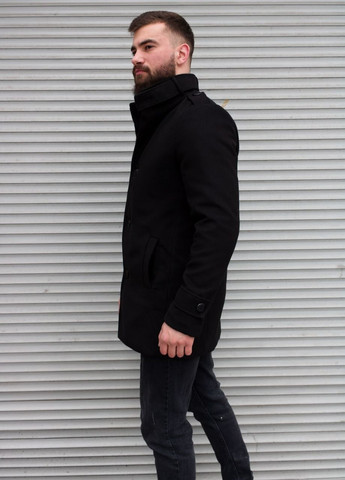 Черное демисезонное Стильное демисезонное кэжуал пальто Vakko