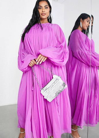 Фуксинова (кольору Фукія) сукня міді Asos