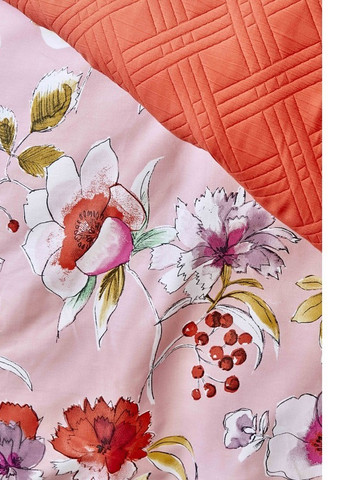 Набор постельное белье с покрывалом - Elia pembe 2020-1 розовый евро Karaca Home (258186447)