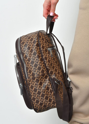 Рюкзак женский с принтом коричневого цвета Let's Shop (271518680)