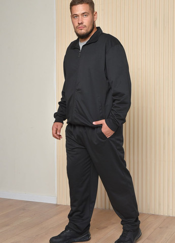 Спортивный костюм мужской батальный черного цвета Let's Shop (264022022)